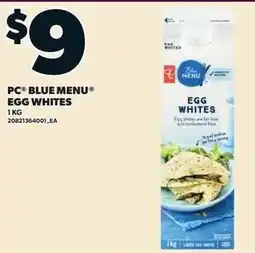 Loblaws PC blue menu egg whites offer