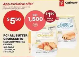 Loblaws PC all butter croissants offer