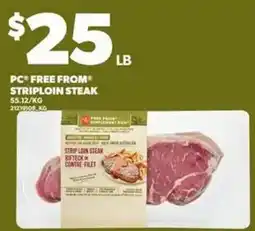 Loblaws PC striploin steak offer
