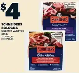 Loblaws Schneiders bologna selected varieties offer