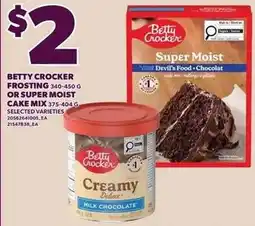 Loblaws Betty Crocker frosting or super moist cake mix offer