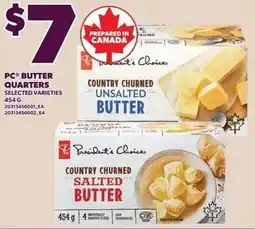 Loblaws PC butter quarters offer
