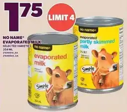 Loblaws No Name evaporated milk offer