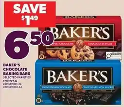 Loblaws Baker's chocolate baking bars offer