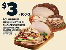 Loblaws PC or blue menu natural choice chicken offer
