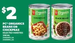 Loblaws PC Organics beans or chickpeas offer
