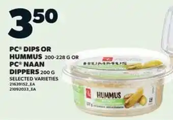 Loblaws PC dips or hummus offer