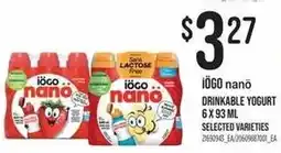 Loblaws iōgo nano drinkable yogurt offer
