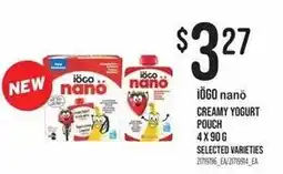 Loblaws iogo nano creamy yogurt pouch offer