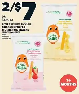 Loblaws Little Bellies pick-me sticks or puffed multigrain snacks offer