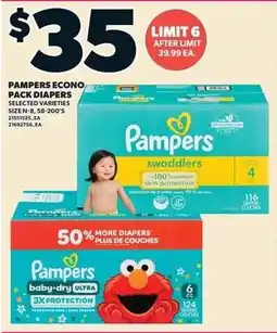Loblaws Pampers econo pack diapers offer