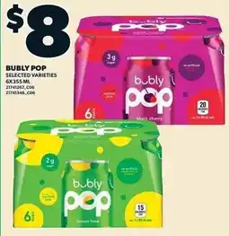 Loblaws Bubly Pop selected varieties offer
