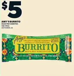 Loblaws Amy's burrito selected varieties offer
