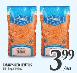 Al Premium Food Mart Aman's red lentils offer