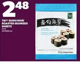 Loblaws T&T sushi nori roasted seaweed sheets offer