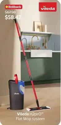 Walmart Vileda H2pr0 Flat Mop system offer