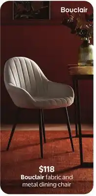 Walmart Bouclair fabric and metal dining chair offer
