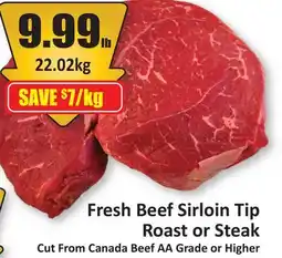 Starsky Fresh Beef Sirloin Tip Roast or Steak offer