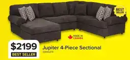 Leon's Jupiter 4-Piece Sectional with Left-Facing Chaise - Carbon offer