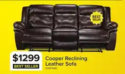 Leon's Cooper Leather Reclining Sofa - Brown offer