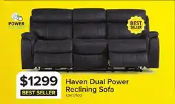 Leon's Haven Dual Power Reclining Sofa - Grey offer