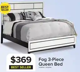 Leon's Fog 3-Piece Queen Bed - White, Black offer