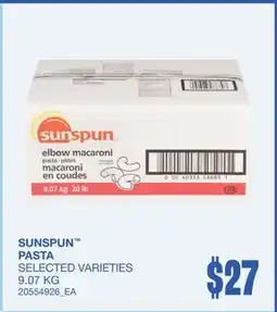 Wholesale Club SUNSPUN PASTA offer
