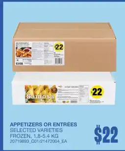 Wholesale Club APPETIZERS OR ENTRÉES offer
