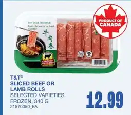 Wholesale Club T&T SLICED BEEF OR LAMB ROLLS offer