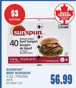 Wholesale Club BEEF BURGERS, 4 OZ., 40'S offer