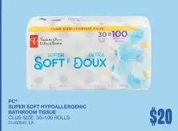 Wholesale Club SUPER SOFT HYPOALLERGENIC BATHROOM TISSUE, 30-100 ROLLS offer