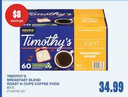 Wholesale Club BREAKFAST BLEND ROAST K-CUPS COFFEE PODS, 60'S offer