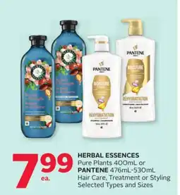 Rexall HERBAL ESSENCES Pure Plants 400mL or PANTENE 476mL-530mL Hair Care, Treatment or Styling offer