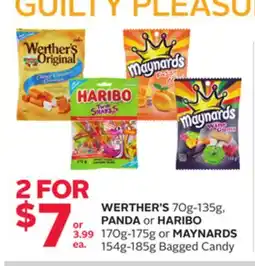 Rexall WERTHER'S 70g-135g, PANDA or HARIBO 170g-175g or MAYNARDS 154g-185g Bagged Candy offer