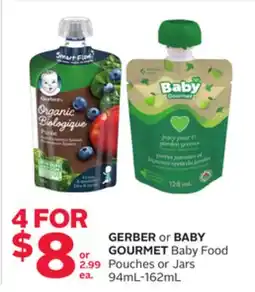 Rexall GERBER or BABY GOURMET Baby Food Pouches or Jars offer