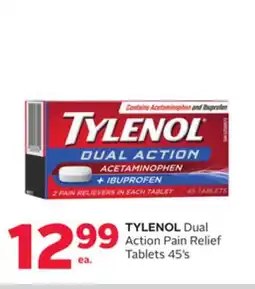 Rexall TYLENOL Dual Action Pain Relief Tablets 45's offer