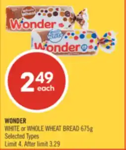 Shoppers Drug Mart WONDER WHITE or WHOLE WHEAT BREAD offer