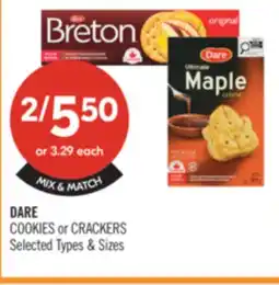 Shoppers Drug Mart DARE COOKIES or CRACKERS offer