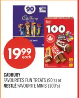Shoppers Drug Mart CADBURY FAVOURITES FUN TREATS (90's) or NESTLÉ FAVOURITE MINIS (100's) offer