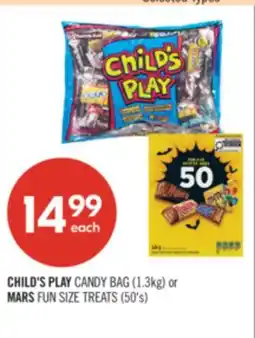 Shoppers Drug Mart CHILD'S PLAY CANDY BAG (1.3kg) or MARS FUN SIZE TREATS (50's) offer