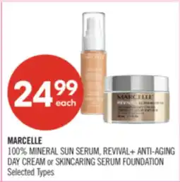 Shoppers Drug Mart MARCELLE 100% MINERAL SUN SERUM, REVIVAL+ ANTI-AGING DAY CREAM or SKINCARING SERUM FOUNDATION offer