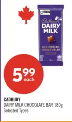 Shoppers Drug Mart CADBURY DAIRY MILK CHOCOLATE BAR offer