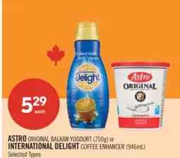 Shoppers Drug Mart ASTRO ORIGINAL BALKAN YOGOURT (750g) or INTERNATIONAL DELIGHT COFFEE ENHANCER (946mL) offer