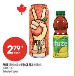 Shoppers Drug Mart FUZE (500mL) or PEACE TEA (695mL) ICED TEA offer