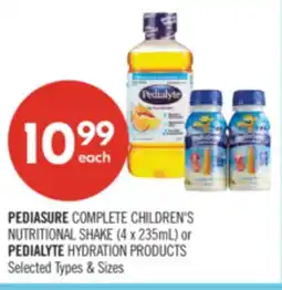 Shoppers Drug Mart PEDIASURE COMPLETE CHILDREN'S NUTRITIONAL SHAKE (4 x 235mL) or PEDIALYTE HYDRATION PRODUCTS offer