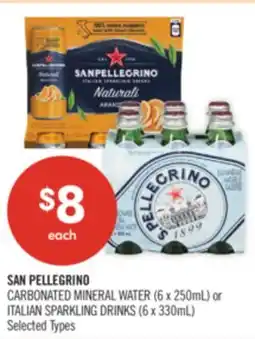 Shoppers Drug Mart SAN PELLEGRINO CARBONATED MINERAL WATER (6 x 250mL) or ITALIAN SPARKLING DRINKS (6 x 330mL) offer