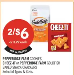 Shoppers Drug Mart PEPPERIDGE FARM COOKIES, CHEEZ-IT or PEPPERIDGE FARM GOLDFISH BAKED SNACK CRACKERS offer
