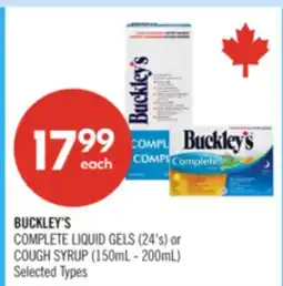 Shoppers Drug Mart BUCKLEY'S COMPLETE LIQUID GELS (24's) or COUGH SYRUP (150mL - 200mL) offer