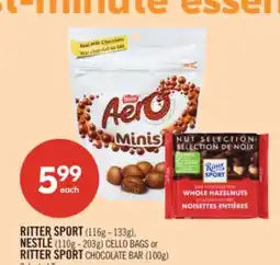 Shoppers Drug Mart RITTER SPORT (116g - 133g), NESTLÉ (110g - 203g) CELLO BAGS or RITTER SPORT CHOCOLATE BAR (100g) offer