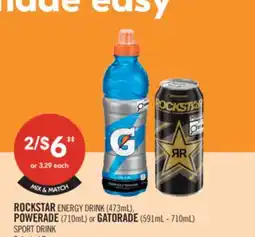 Shoppers Drug Mart ROCKSTAR ENERGY DRINK (473ml), POWERADE (710ml) or GATORADE (591ml - 710ml) SPORT DRINK offer